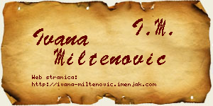 Ivana Miltenović vizit kartica